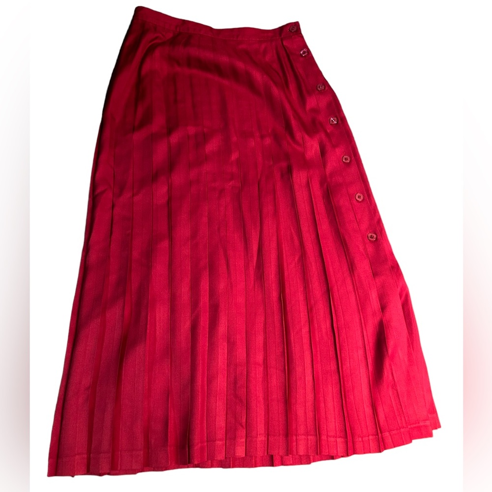 Jenna Size 10 Red Silk Pleated A Line skirt